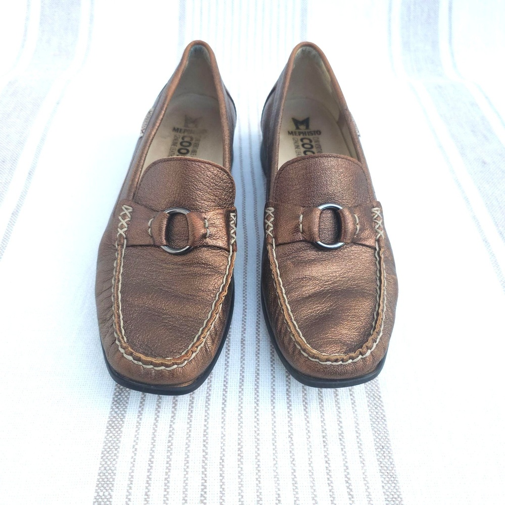Mephisto Loafer Shoes Cool Air Womens 6.5 Brown Leather Slip On Moc Toe Flat
